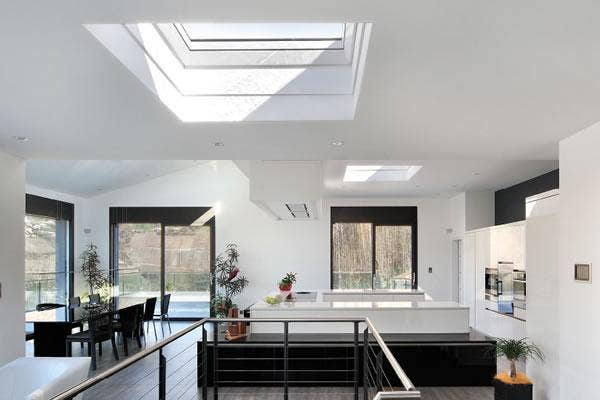 VELUX flat glass rooflight installed as part of kitchen extension